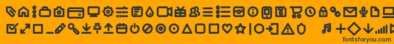 Iconic Pictograms Bold trial Font – Black Fonts on Orange Background