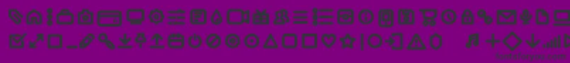 Fonte Iconic Pictograms Bold trial – fontes pretas em um fundo violeta