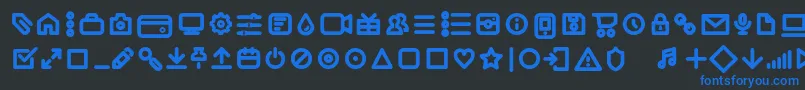 Iconic Pictograms Bold trial Font – Blue Fonts on Black Background