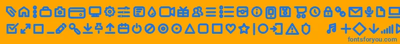 Iconic Pictograms Bold trial Font – Blue Fonts on Orange Background