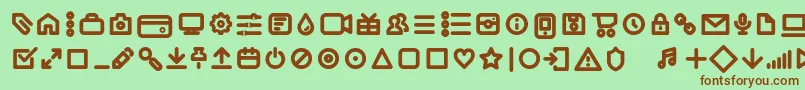 フォントIconic Pictograms Bold trial – 緑の背景に茶色のフォント