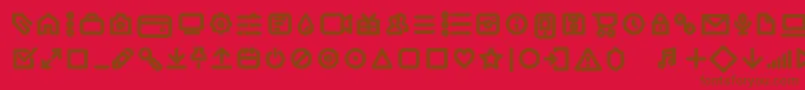 Iconic Pictograms Bold trial Font – Brown Fonts on Red Background