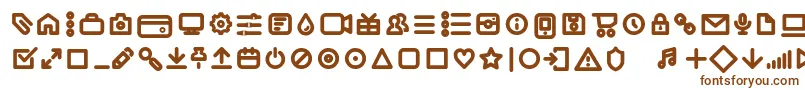 Iconic Pictograms Bold trial-fontti – ruskeat fontit valkoisella taustalla