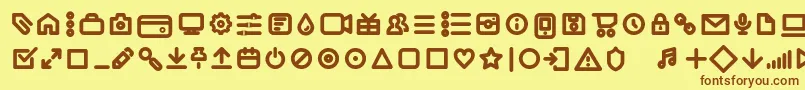 Iconic Pictograms Bold trial Font – Brown Fonts on Yellow Background