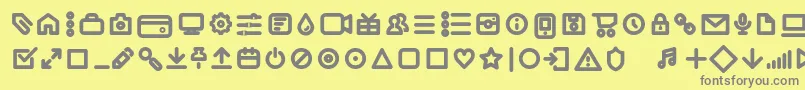 En savoir plus sur la police Iconic Pictograms Bold trial Police Iconic Pictograms Bold trial – polices grises sur fond jaune