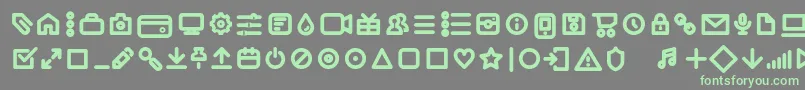 Iconic Pictograms Bold trial Font – Green Fonts on Gray Background
