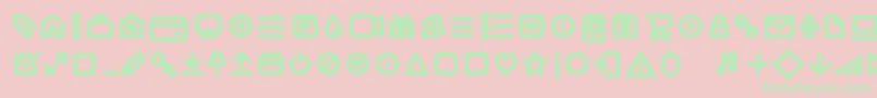 Iconic Pictograms Bold trial Font – Green Fonts on Pink Background