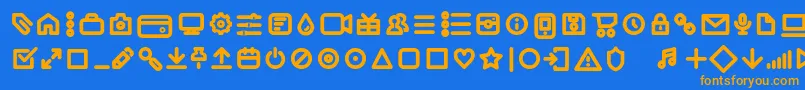 Iconic Pictograms Bold trial Font – Orange Fonts on Blue Background