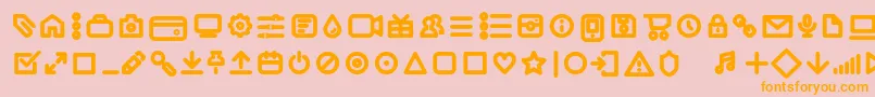 Iconic Pictograms Bold trial Font – Orange Fonts on Pink Background