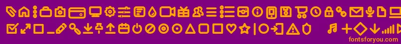 Iconic Pictograms Bold trial Font – Orange Fonts on Purple Background