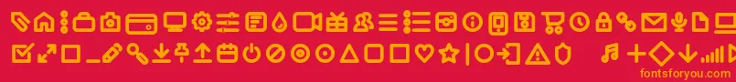 Iconic Pictograms Bold trial Font – Orange Fonts on Red Background