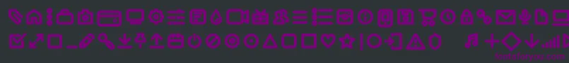 Iconic Pictograms Bold trial Font – Purple Fonts on Black Background