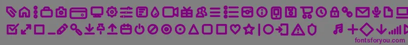 Iconic Pictograms Bold trial Font – Purple Fonts on Gray Background