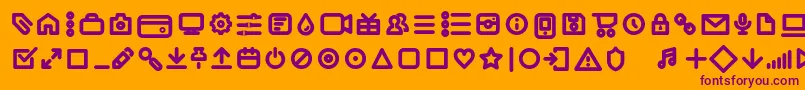 Iconic Pictograms Bold trial Font – Purple Fonts on Orange Background