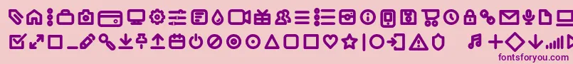 Iconic Pictograms Bold trial Font – Purple Fonts on Pink Background