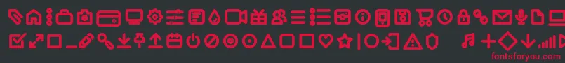 Iconic Pictograms Bold trial Font – Red Fonts on Black Background
