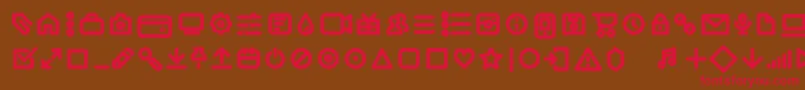 Iconic Pictograms Bold trial Font – Red Fonts on Brown Background