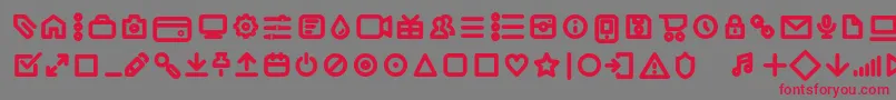 Iconic Pictograms Bold trial Font – Red Fonts on Gray Background