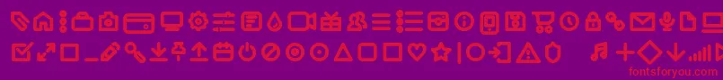 Iconic Pictograms Bold trial Font – Red Fonts on Purple Background