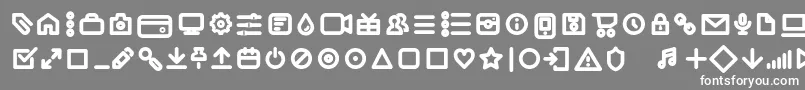Iconic Pictograms Bold trial Font – White Fonts on Gray Background