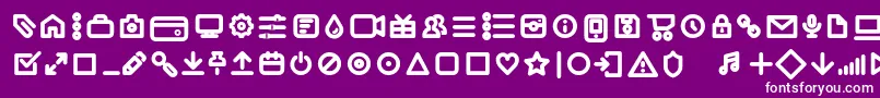 Iconic Pictograms Bold trial Font – White Fonts on Purple Background