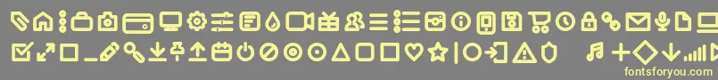 Iconic Pictograms Bold trial Font – Yellow Fonts on Gray Background