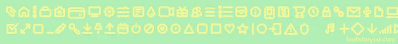 Iconic Pictograms Bold trial Font – Yellow Fonts on Green Background