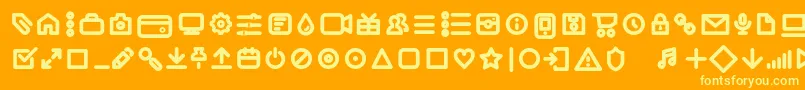Iconic Pictograms Bold trial Font – Yellow Fonts on Orange Background