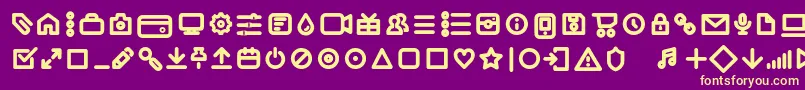 Iconic Pictograms Bold trial Font – Yellow Fonts on Purple Background