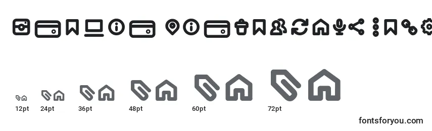 Размеры шрифта Iconic Pictograms Bold trial