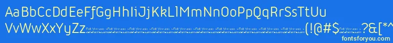 Iconic Regular trial-Schriftart – Gelbe Schriften auf blauem Hintergrund
