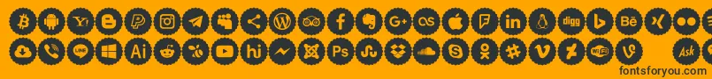 Fonte Icons Color – fontes pretas em um fundo laranja