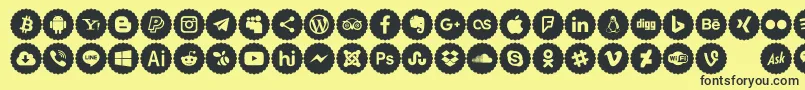 Icons Color Font – Black Fonts on Yellow Background