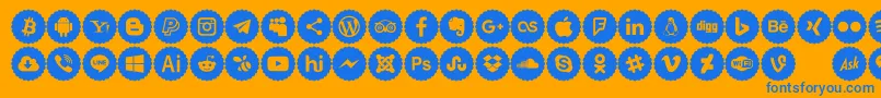 Fonte Icons Color – fontes azuis em um fundo laranja