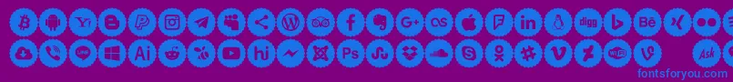 Icons Color Font – Blue Fonts on Purple Background