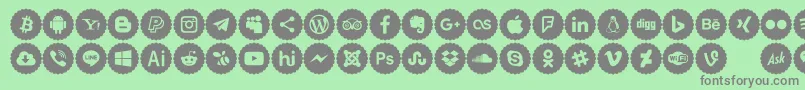 Icons Color Font – Gray Fonts on Green Background