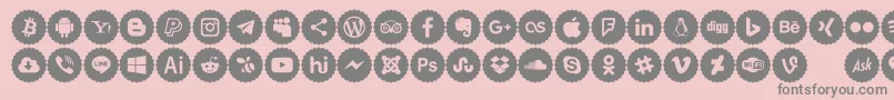 Fonte Icons Color – fontes cinzas em um fundo rosa