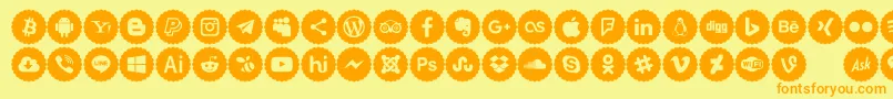 Fonte Icons Color – fontes laranjas em um fundo amarelo