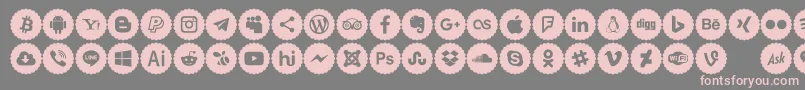 Icons Color Font – Pink Fonts on Gray Background