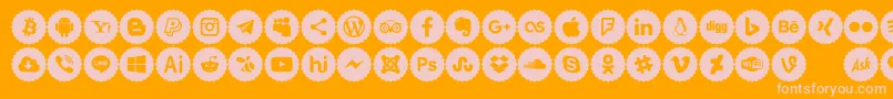 Icons Color Font – Pink Fonts on Orange Background