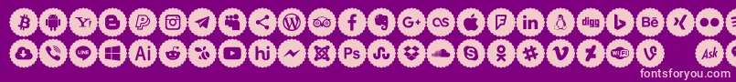 Police Icons Color – polices roses sur fond violet