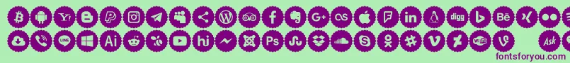 Icons Color Font – Purple Fonts on Green Background