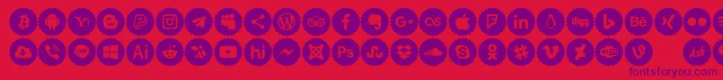 Icons Color Font – Purple Fonts on Red Background