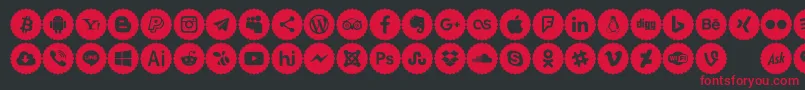 Icons Color Font – Red Fonts on Black Background