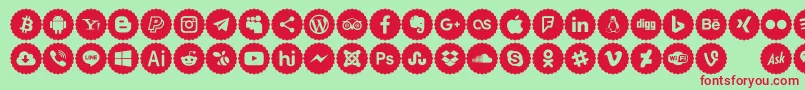 Icons Color Font – Red Fonts on Green Background
