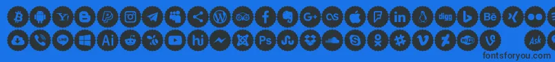 Icons Color Font – Black Fonts on Blue Background