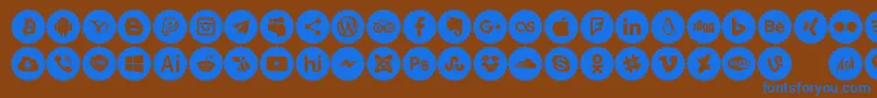 Icons Color Font – Blue Fonts on Brown Background