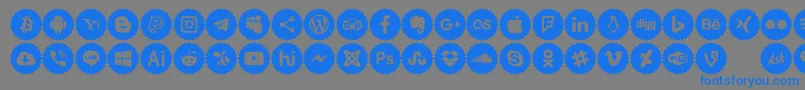 Icons Color Font – Blue Fonts on Gray Background