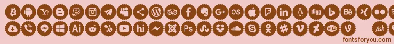 Police Icons Color – polices brunes sur fond rose