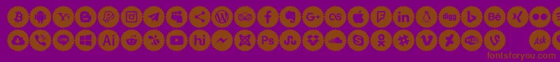 Police Icons Color – polices brunes sur fond violet